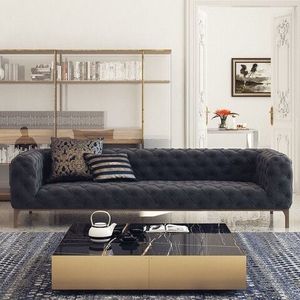 Canapea fixa Fashion, Ndesign, 4 locuri, 273x100x71 cm, lemn, gri imagine