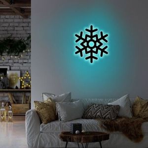 Lampa de perete Snowflake 2, Neon Graph, 28x32 cm, albastru imagine