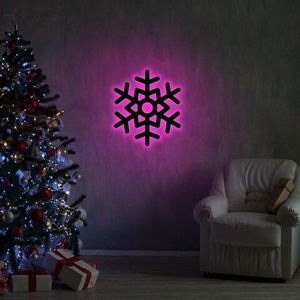 Lampa de perete Snowflake 2, Neon Graph, 28x32 cm, roz imagine
