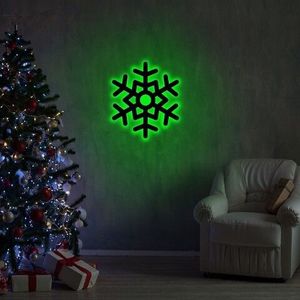 Lampa de perete Snowflake 2, Neon Graph, 28x32 cm, verde imagine