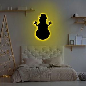 Lampa de perete Snowman 2, Neon Graph, 25x30 cm, galben imagine