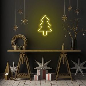 Lampa de perete Christmas Pine, Neon Graph, 21x30x2 cm, galben imagine