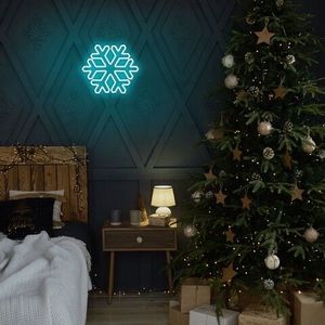 Lampa de perete Snowflake, Neon Graph, 30x26x2 cm, albastru imagine