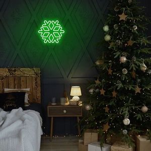 Lampa de perete Snowflake, Neon Graph, 30x26x2 cm, verde imagine