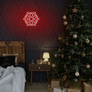 Lampa de perete Snowflake, Neon Graph, 30x26x2 cm, rosu imagine