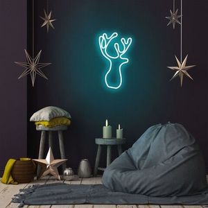 Lampa de perete Deer, Neon Graph, 21x34x2 cm, albastru imagine