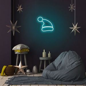 Lampa de perete Santa Claus, Neon Graph, 28x26x2 cm, albastru imagine