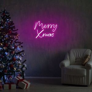 Lampa de perete Merry Christmas, Neon Graph, 43x33x2 cm, roz imagine