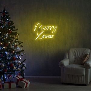 Lampa de perete Merry Christmas Neon Graph, 43x33x2 cm, galben imagine