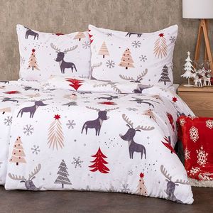 Lenjerie de pat din micro-flanelă 4Home Cute reindeer, 140 x 220 cm, 70 x 90 cm imagine