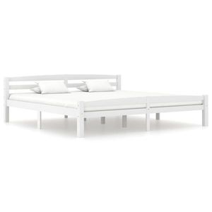 vidaXL Cadru de pat, alb, 180x200 cm, lemn de pin masiv imagine