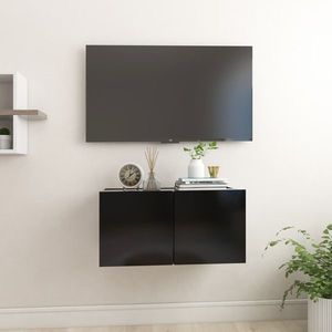 vidaXL Dulapuri TV suspendate, negru, 60x30x30 cm imagine