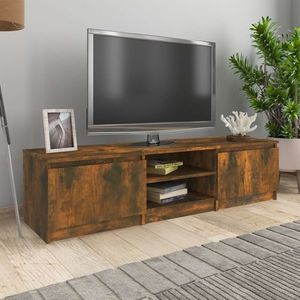 vidaXL Comodă TV, stejar fumuriu, 140x40x35, 5 cm, lemn prelucrat imagine