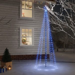 vidaXL Brad de Crăciun, 310 LED-uri albastre, 300 cm, cu țăruș imagine