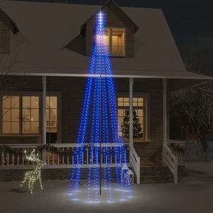 vidaXL Brad de Crăciun pe catarg, 732 LED-uri, albastru, 500 cm imagine