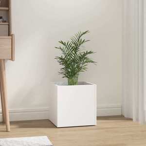 vidaXL Jardinieră cutie, alb, 40x40x40 cm, lemn prelucrat imagine