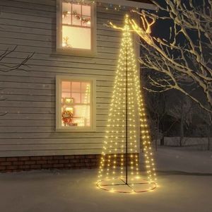 vidaXL Brad de Crăciun conic, 310 LED-uri, alb cald, 100x300 cm imagine