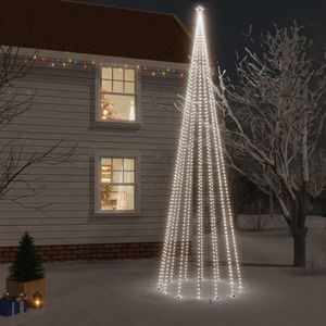 vidaXL Brad de Crăciun cu țăruș, 1134 LED-uri, alb cald, 800 cm imagine