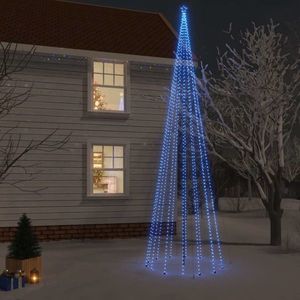 vidaXL Brad de Crăciun cu țăruș, 1134 LED-uri, albastru, 800 cm imagine