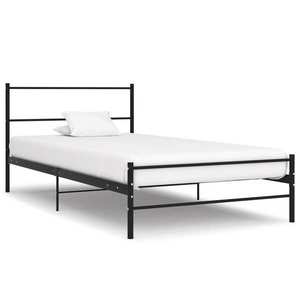 vidaXL Cadru de pat, negru, 100 x 200 cm, metal imagine