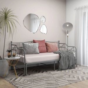 vidaXL Cadru pat canapea extensibilă, gri, 90x200 cm, metal imagine
