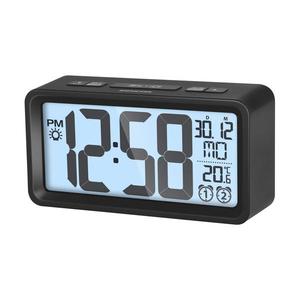Ceas deșteptător cu afișaj LCD cu termometru 2xAAA negru Sencor imagine