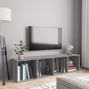 vidaXL Bibliotecă/dulap TV, gri sonoma, 143x30x36 cm, lemn prelucrat imagine