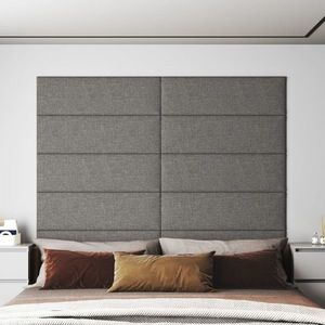 vidaXL Panouri de perete 12 buc. gri deschis 90x30 cm textil 3, 24 m² imagine