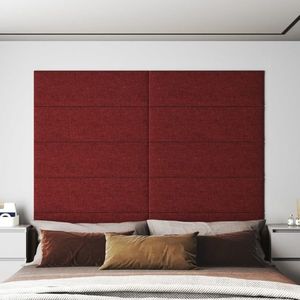 vidaXL Panouri de perete 12 buc. roșu vin 90x30 cm textil 3, 24 m² imagine