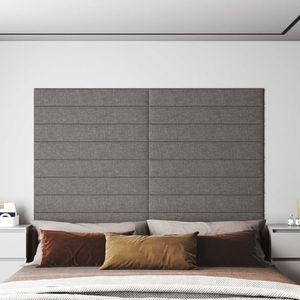 vidaXL Panouri de perete 12 buc. gri deschis 90x15 cm textil 1, 62 m² imagine