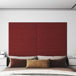 vidaXL Panouri de perete 12 buc. roșu vin 90x15 cm textil 1, 62 m² imagine