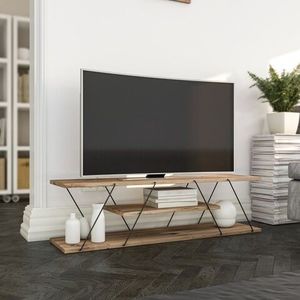 Comoda TV Canaz, Kalune Design, 120x30x33 cm, maro/negru imagine
