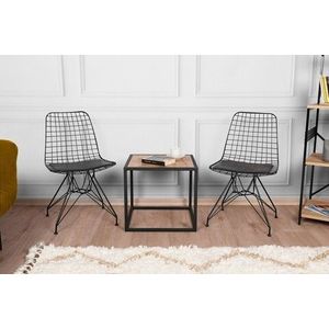 Set 2 scaune Sandalye, Plass Design, 53x51x80 cm, metal/piele ecologica, negru imagine