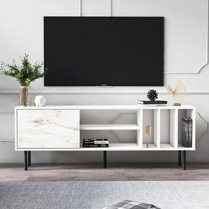 Comoda TV Pietra, Minima, 160x35x57.2 cm, alb imagine