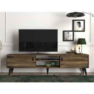 Comoda TV Anthes, Tera Home, 180x29.5x49 cm, maro/negru imagine