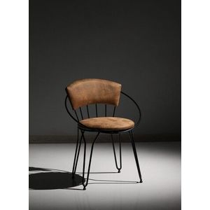 Set 2 scaune Istanbul, Nmoob, 53x51x80 cm, catifea, negru/natural imagine