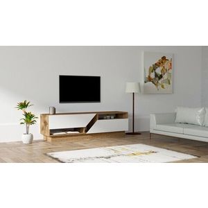 Comoda TV Koza, Puqa Design, 160x40x45 cm, maro/alb imagine