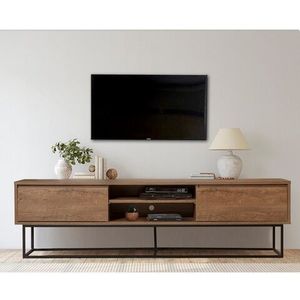Comoda TV Rodez, Sapphire, 180x40x50 cm, maro/negru imagine