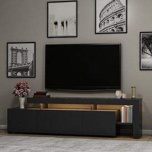 Comoda TV Beliz, Inarch, 192x37x53 cm, antracit imagine