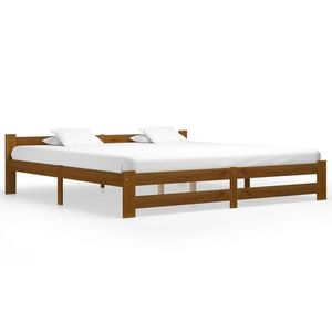 vidaXL Cadru de pat, maro miere, 200x200 cm, lemn masiv de pin imagine