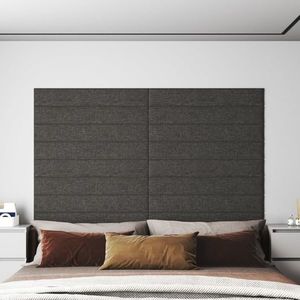 vidaXL Panouri de perete 12 buc. gri închis 90x15 cm textil 1, 62 m² imagine