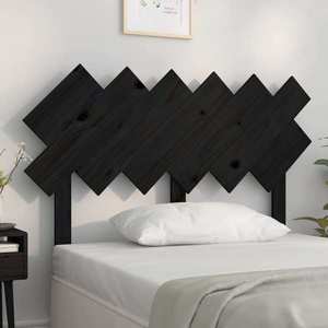 vidaXL Tăblie de pat, negru, 122, 5x3x80, 5 cm, lemn masiv de pin imagine