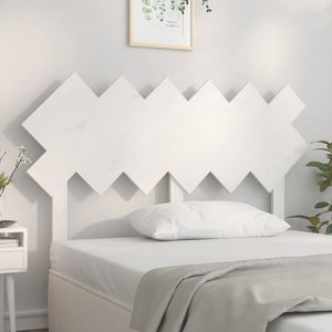 vidaXL Tăblie de pat, alb, 132x3x81 cm, lemn masiv de pin imagine