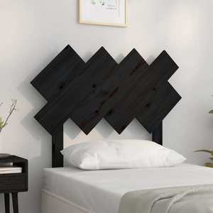 vidaXL Tăblie de pat, negru, 92x3x81 cm, lemn masiv de pin imagine