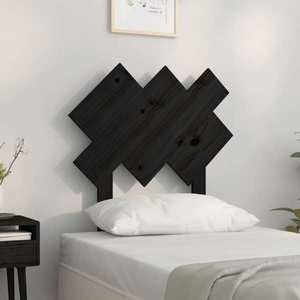 vidaXL Tăblie de pat, negru, 72, 5x3x81 cm, lemn masiv de pin imagine