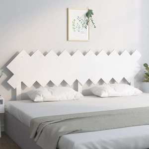 vidaXL Tăblie de pat, alb, 196x3x80, 5 cm, lemn masiv de pin imagine