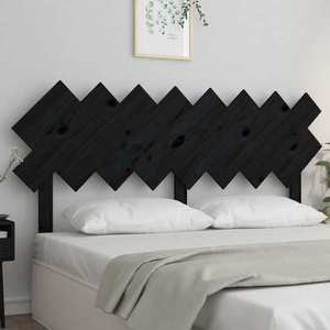 vidaXL Tăblie de pat, negru, 159, 5x3x80, 5 cm, lemn masiv de pin imagine