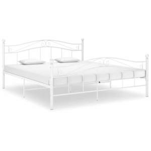 vidaXL Cadru de pat, alb, 140x200 cm, metal imagine