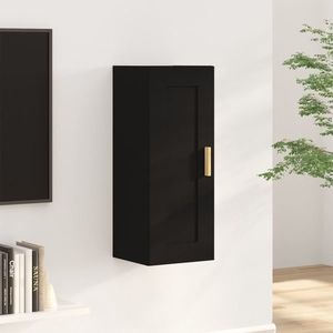 vidaXL Dulap de perete, negru, 35x34x90 cm, lemn prelucrat imagine