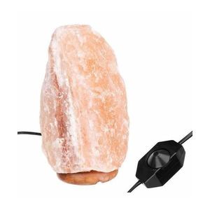 Lampa de birou cu cristale de sare, cu intrerupator si suport de lemn Oem, 3-5kg, 220V, portocaliu imagine